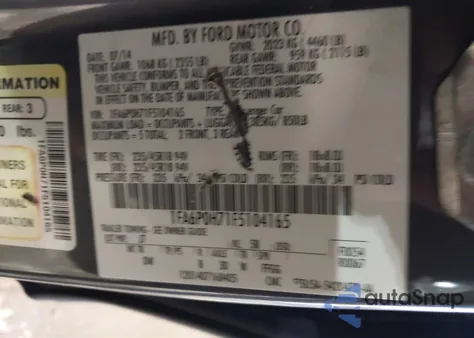 2015 Ford Fusion Se from USA, damaged, VIN 1FA6P0H71F5104165